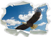 Adler fliegt über Berge  3D Wandtattoo Papier