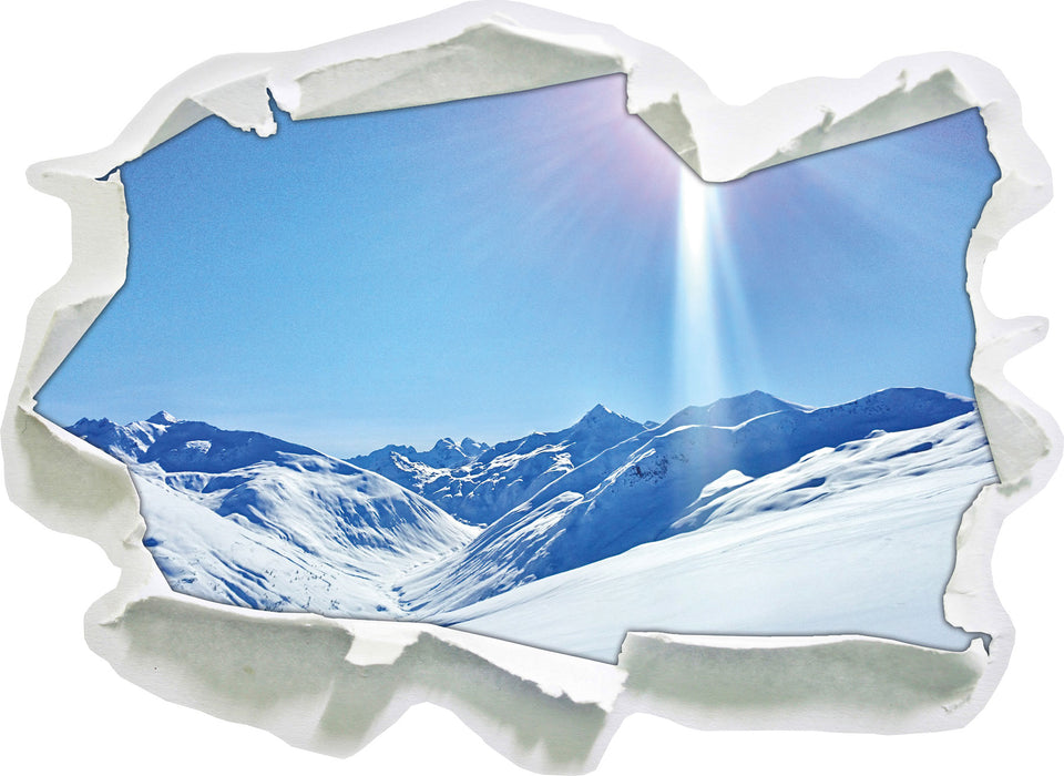 Schnee Berge  3D Wandtattoo Papier