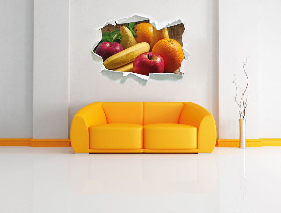 Obst Erdbeeren Kiwi Orangen 3D Wandtattoo Papier Wand