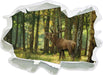 Hirsch im Wald  3D Wandtattoo Papier