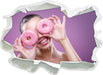 Lustige Donuts  3D Wandtattoo Papier