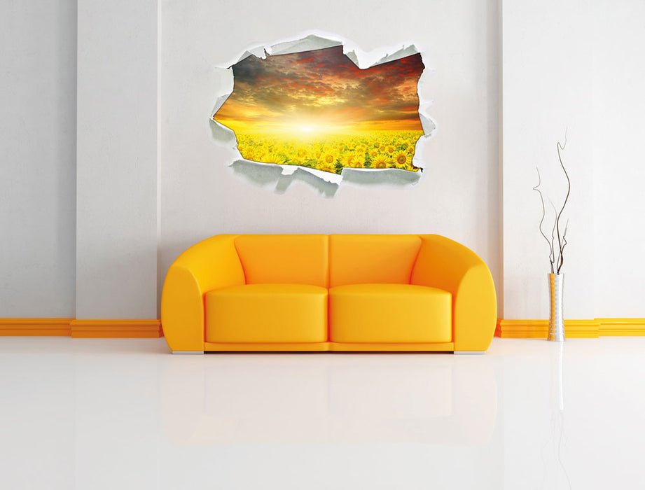 Sonnenblumenfeld 3D Wandtattoo Papier Wand