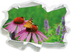 Schmetterling auf Blüte  3D Wandtattoo Papier