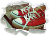 Coole Rote Schuhe  3D Wandtattoo Papier
