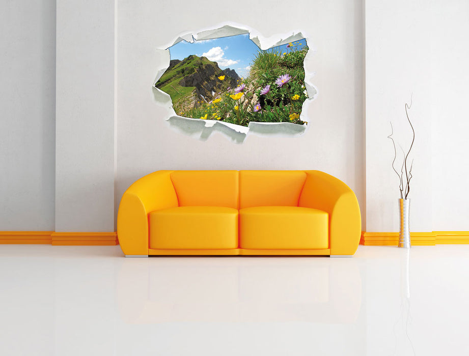 Blumenwiese im Frühling 3D Wandtattoo Papier Wand