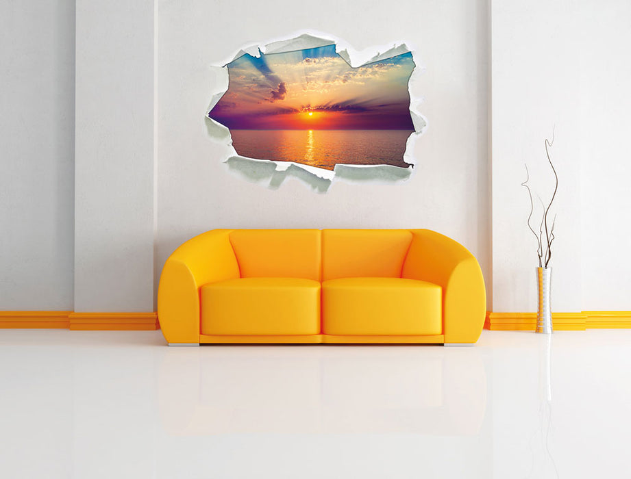Meer im Sonnenaufgang 3D Wandtattoo Papier Wand