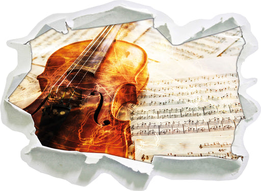 Geige  3D Wandtattoo Papier