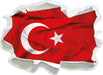 Turkey flag Türkei Flagge  3D Wandtattoo Papier