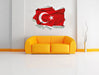 Turkey flag Türkei Flagge 3D Wandtattoo Papier Wand