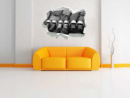Lässige Schuhe 3D Wandtattoo Papier Wand