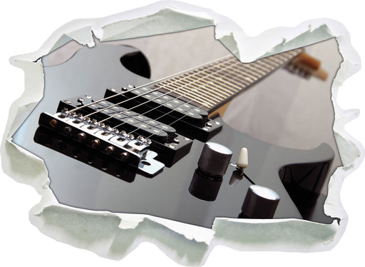 Black Guitar  3D Wandtattoo Papier