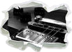 Black and White Guitar Gitarre  3D Wandtattoo Papier