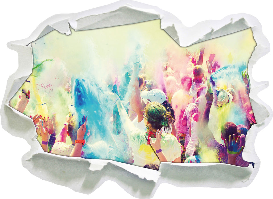 Farben Festival Holi Indien  3D Wandtattoo Papier