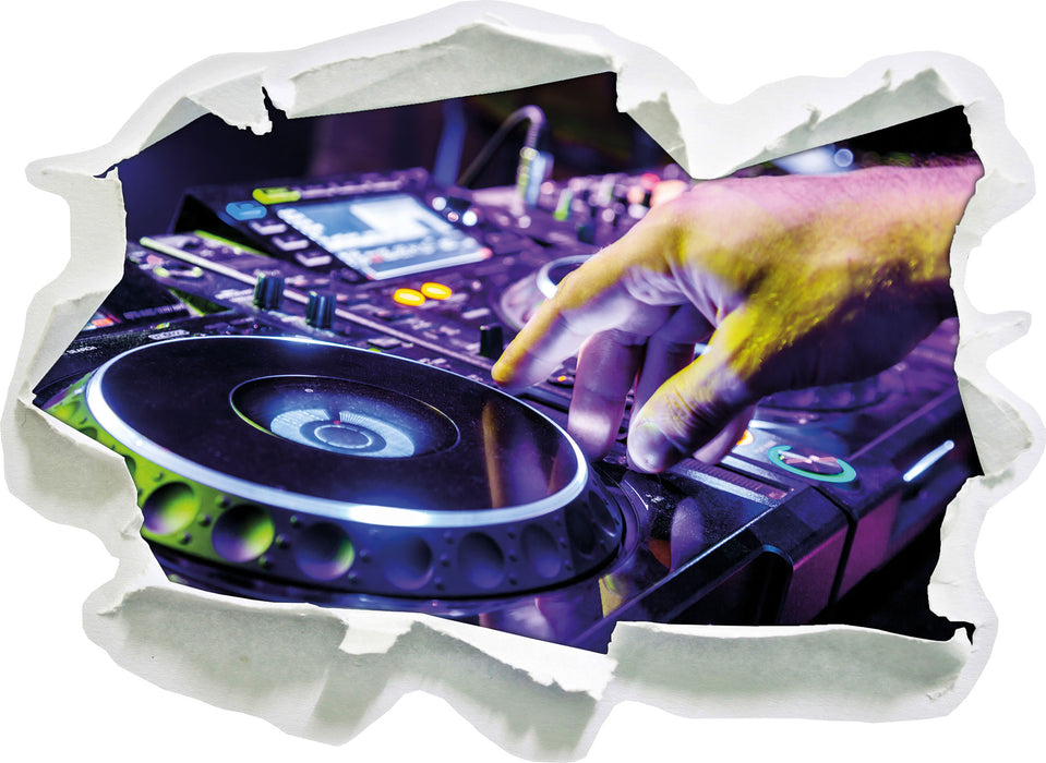 DJ Plattenteller Cool Music  3D Wandtattoo Papier