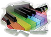 Piano Regenbogen Klaviertasten  3D Wandtattoo Papier