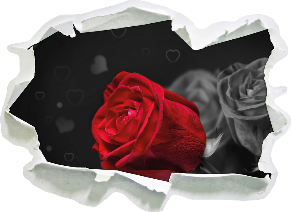 rote Rosen zum Valentinstag 3D Wandtattoo Papier