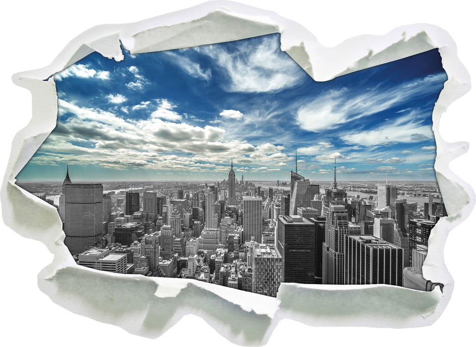 New York unter bewölktem Himmel 3D Wandtattoo Papier