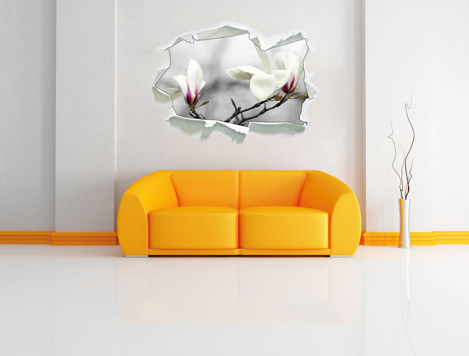 Magnolienblüten 3D Wandtattoo Papier Wand