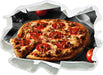 Salamipizza frisch aus dem Ofen 3D Wandtattoo Papier