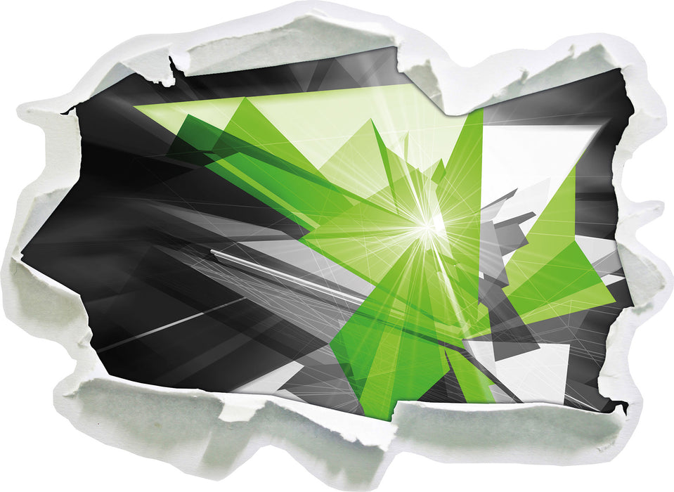 Pixxprint Abstrakt grünes Eis, 3D Wandtattoo