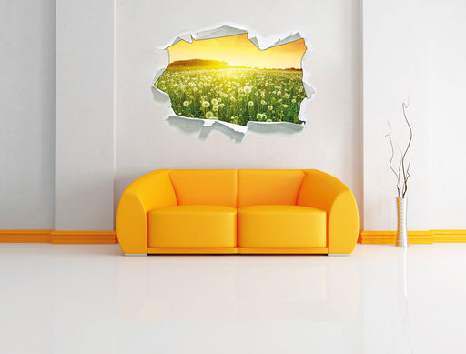 Pusteblumen Sonnenuntergang 3D Wandtattoo Papier Wand