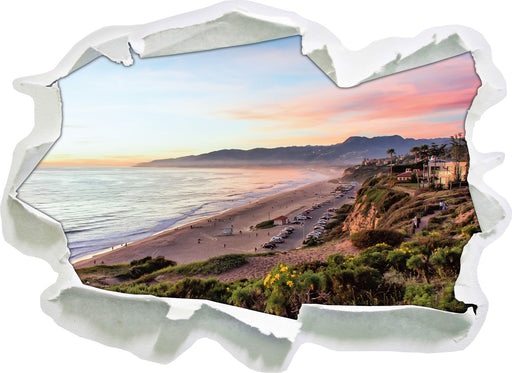 Küste und Strand mit Häusern  3D Wandtattoo Papier