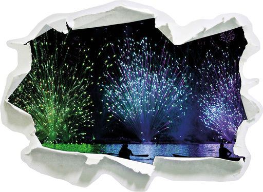 Feuerwerk auf dem Wasser  3D Wandtattoo Papier