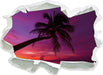 Palme am Meer mit Sonnenuntergang  3D Wandtattoo Papier