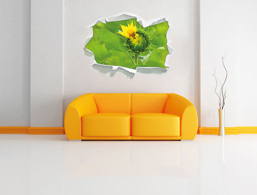 Aufblühende Sonnenblume 3D Wandtattoo Papier Wand