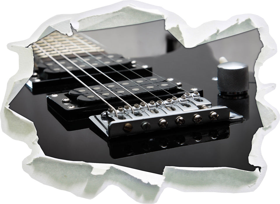 Pixxprint Black E-Guitar, 3D Wandtattoo