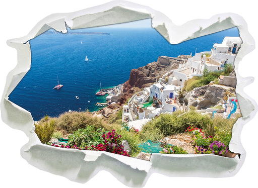 Griechische Küste  3D Wandtattoo Papier