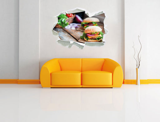 Leckere Burger 3D Wandtattoo Papier Wand