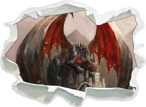 Dragon castle  3D Wandtattoo Papier