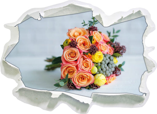 Romantischer Blumenstrauß  3D Wandtattoo Papier