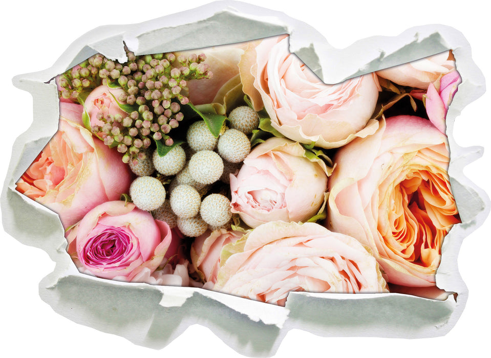 Pixxprint Rosa Rosen, 3D Wandtattoo