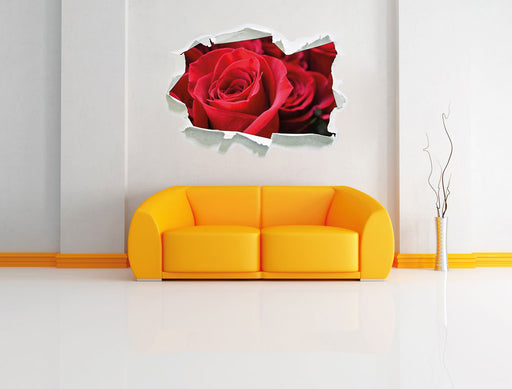 Romantische Rosen 3D Wandtattoo Papier Wand