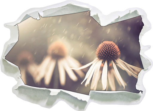 Blumen im Regen  3D Wandtattoo Papier