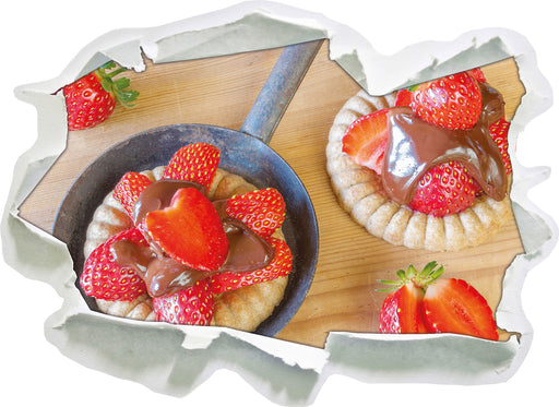 Süße Erdbeertörtchen  3D Wandtattoo Papier