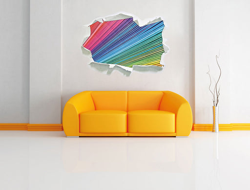 Bunter Farbfächer 3D Wandtattoo Papier Wand