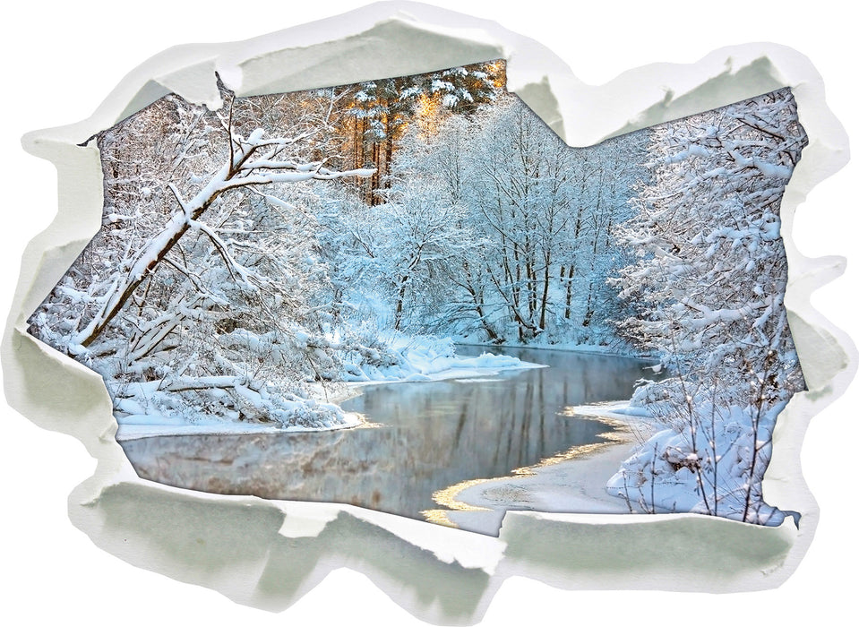 Pixxprint Atemberaubende Winterlandschaft, 3D Wandtattoo