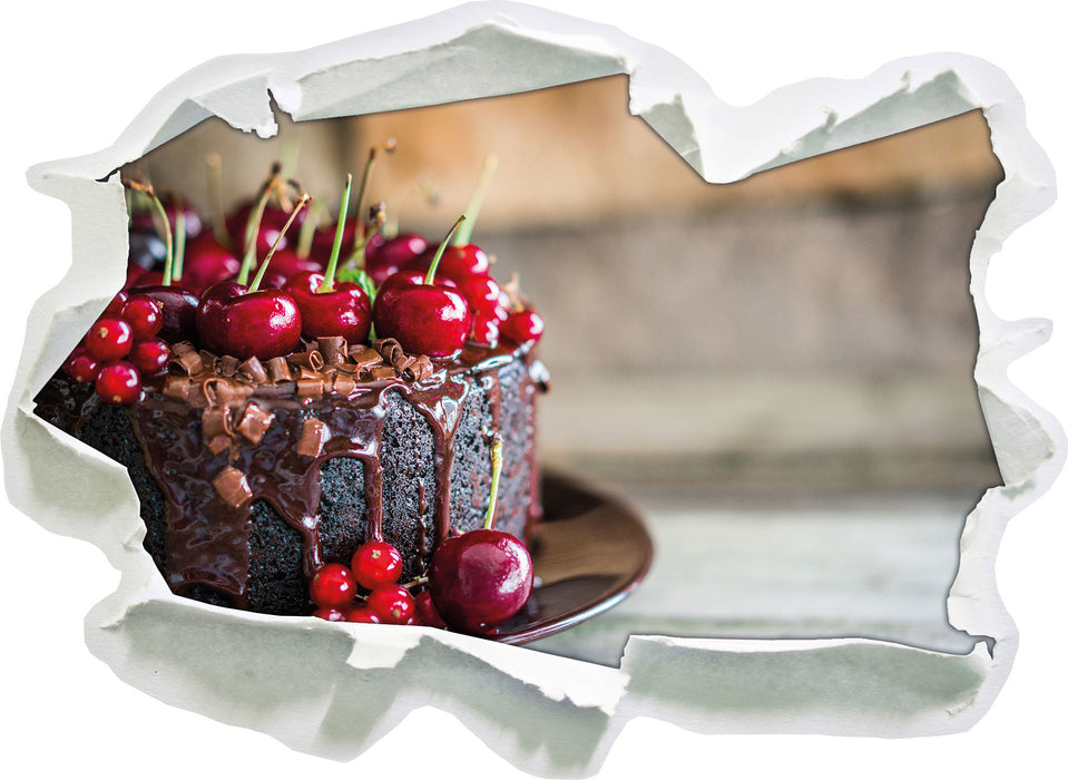 Pixxprint Himmlische Schokoladentorte, 3D Wandtattoo