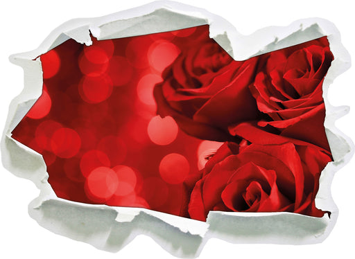 Drei rote Rosen  3D Wandtattoo Papier