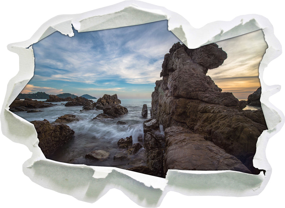 Pixxprint Küste bei Abenddämmerung, 3D Wandtattoo