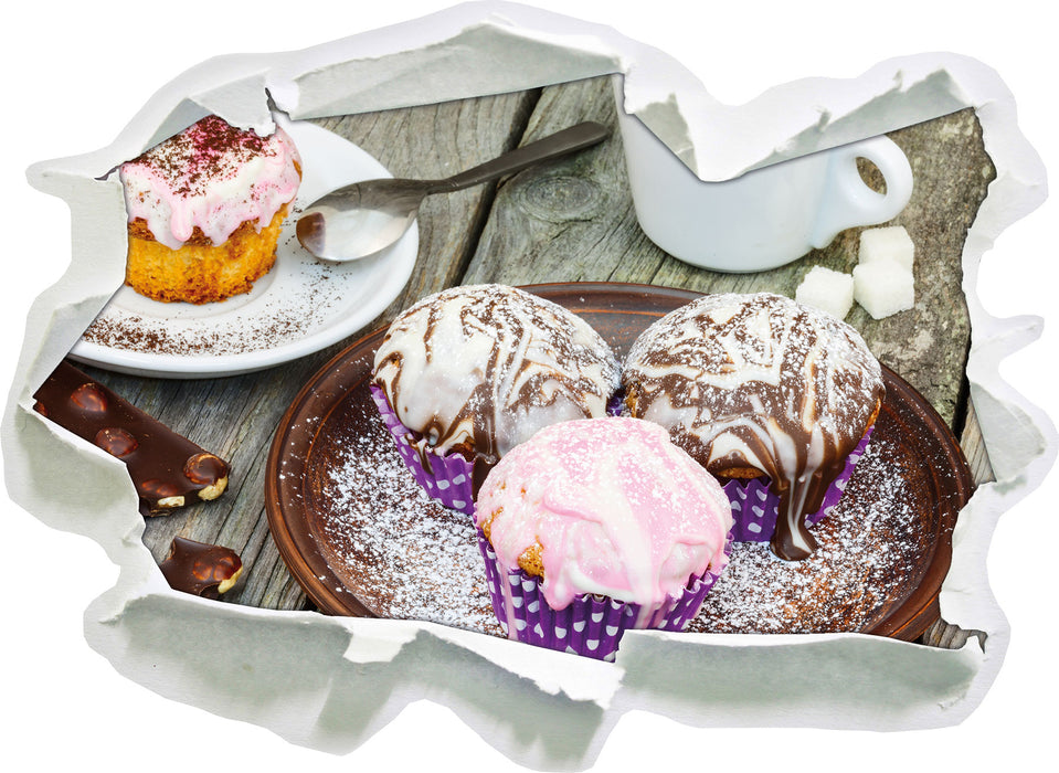 Pixxprint Köstliche Cupcakes, 3D Wandtattoo