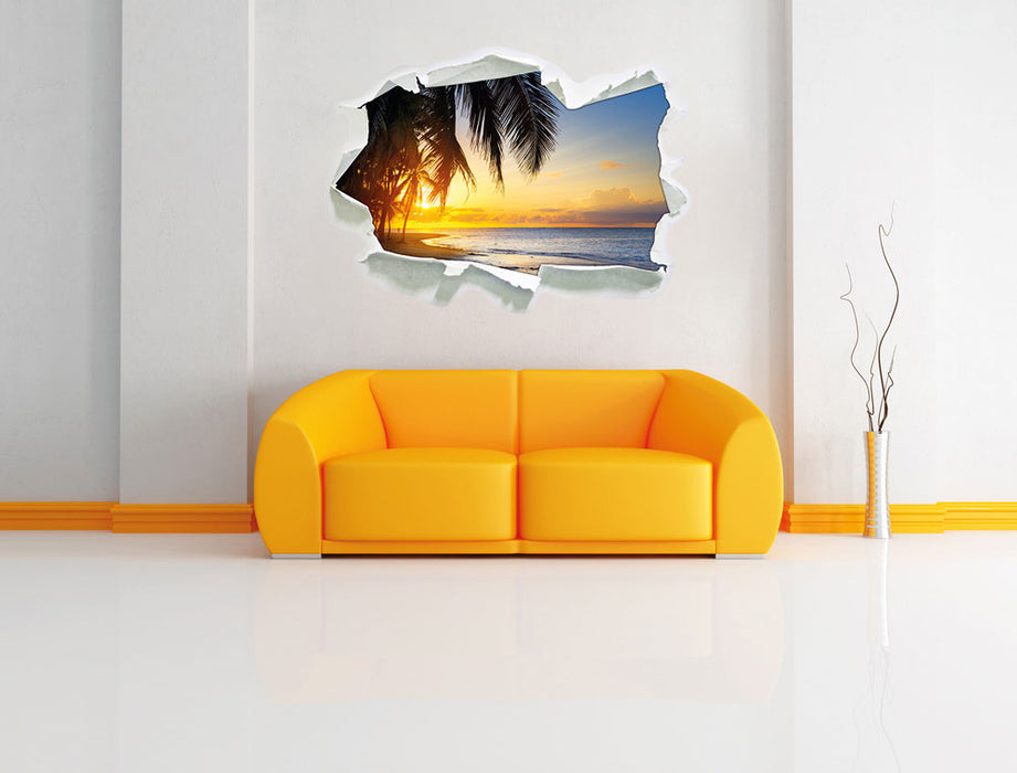 Romantischer Karibikstrand 3D Wandtattoo Papier Wand