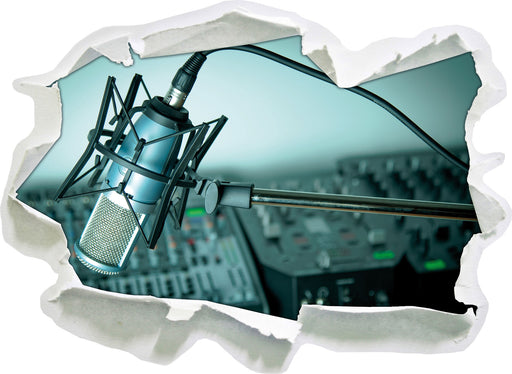 Mikrofon mit Musikanlagen  3D Wandtattoo Papier