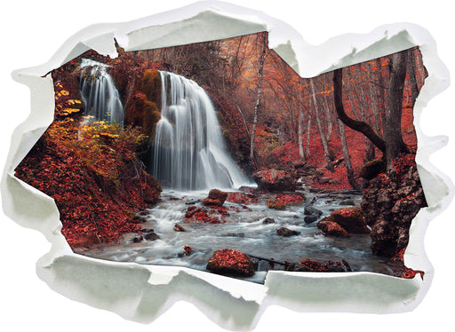 Wasserfall im Wald  3D Wandtattoo Papier