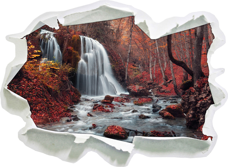 Pixxprint Wasserfall im Wald, 3D Wandtattoo