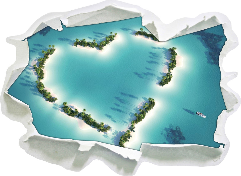 Pixxprint Papier geformt aus Inseln, 3D Wandtattoo