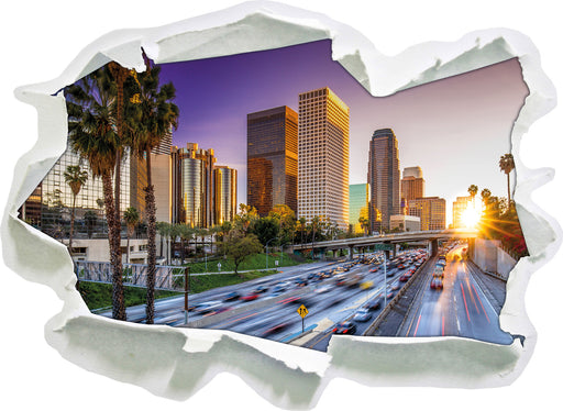Straßenverkehr in Los Angeles  3D Wandtattoo Papier